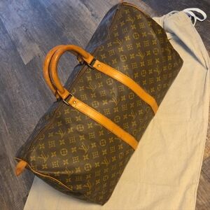 Louis Vuitton Keepall 55 And Heavy duty unbranded Dustbag 🌞 Monogram🌞 Travel